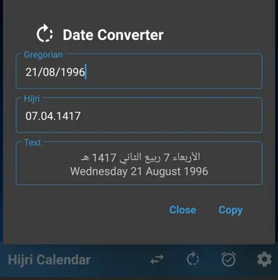 Hijri Calendar android App screenshot 1